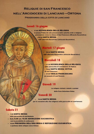 San Francesco in Abruzzo: le reliquie sono arrivate a Lanciano